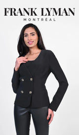 Frank Lyman Black Knit Jacket w/ Gold Buttons 223044